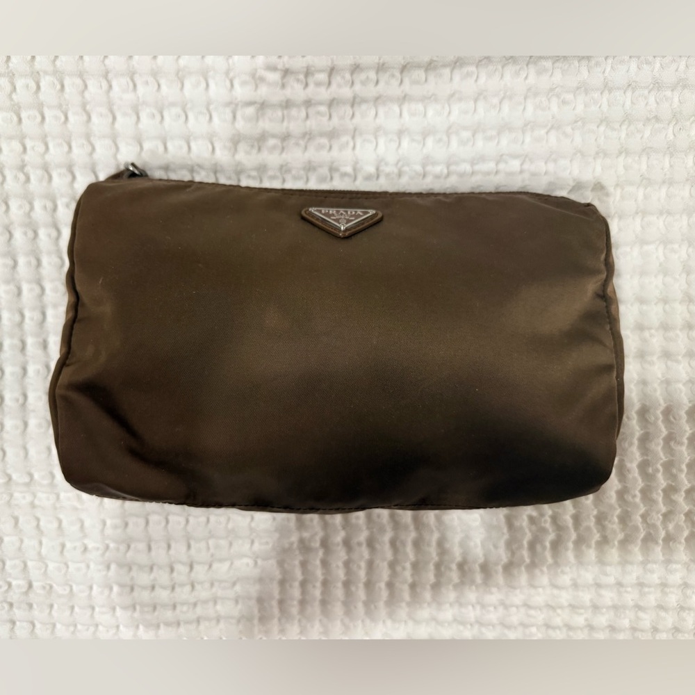 Prada Brown Nylon Makeup Bag - Picture 2 of 8